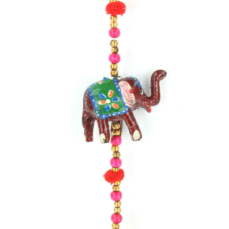 Handmade Rajasthani Strings Hanging Decorations - Ceramic Elephants